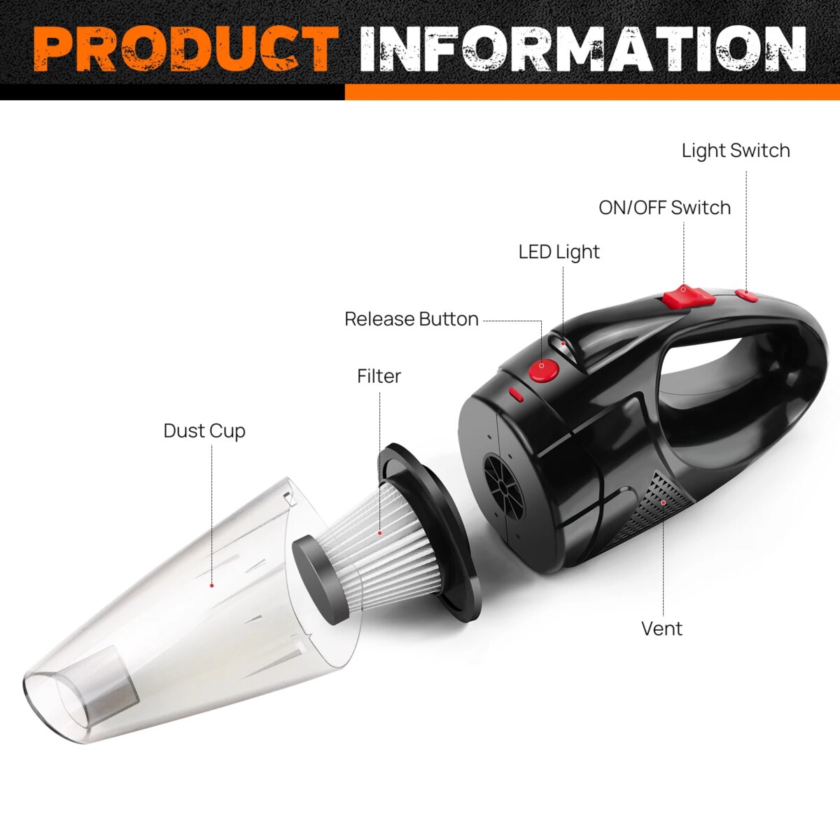 3 IN 1 Cordless Handheld Vacuum Cleaner, Rechargeable Portable Powerful Cordless Vacuum Cleaner, Long Runtime USB Rechargeable: 3 - 5 Days Free Delivery Only UK - Image 2