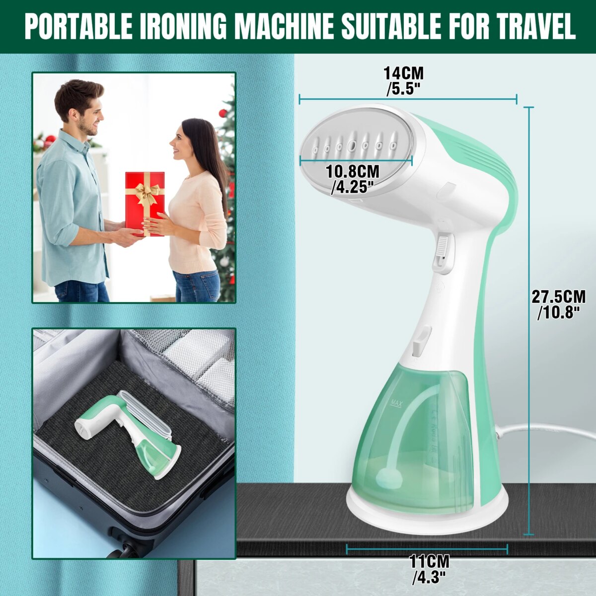 Day Plus 4800W UK Plug Garment Handheld Steamer Fabric Curtain Clothes Iron Heat Travel Steam DIY,Steamer for Clothes, Home 300ML Tank: 3 - 5 Days Free Delivery Only UK - Image 2