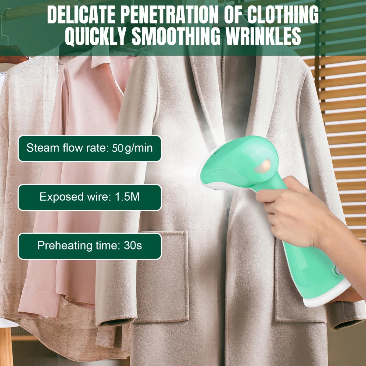 Day Plus 4800W UK Plug Garment Handheld Steamer Fabric Curtain Clothes Iron Heat Travel Steam DIY,Steamer for Clothes, Home 300ML Tank: 3 - 5 Days Free Delivery Only UK - Image 6