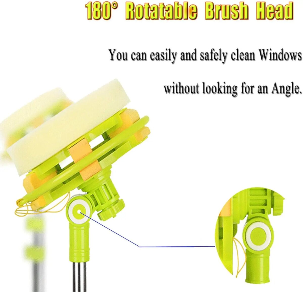 Window Squeegee Cleaner, Glass Dust High-Rise Window Cleaning Brush, Telescopic Pole, 2 in 1 Sponge Squeegee Equipment: 3 - 5 Days Free Delivery Only UK - Image 5