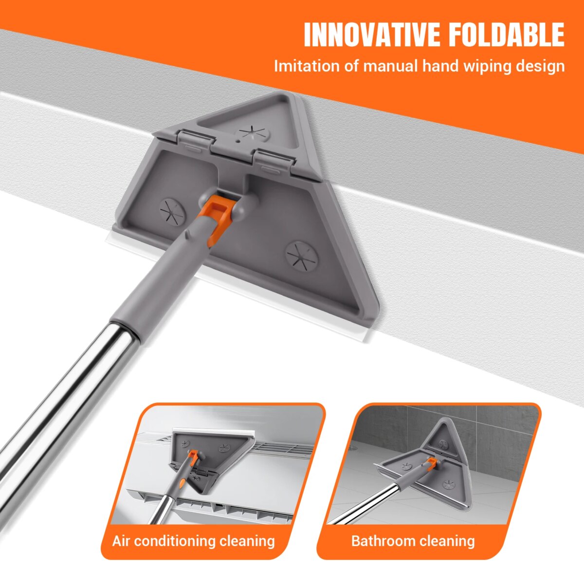 Triangle Mop 360° Rotatable Extendable Adjustable 206.5 Cm Cleaning Mop For Tub Tile Floor Wall Cleaning Mop Deep Cleaning: 3 - 5 Days Free Delivery Only UK Mop - Image 6