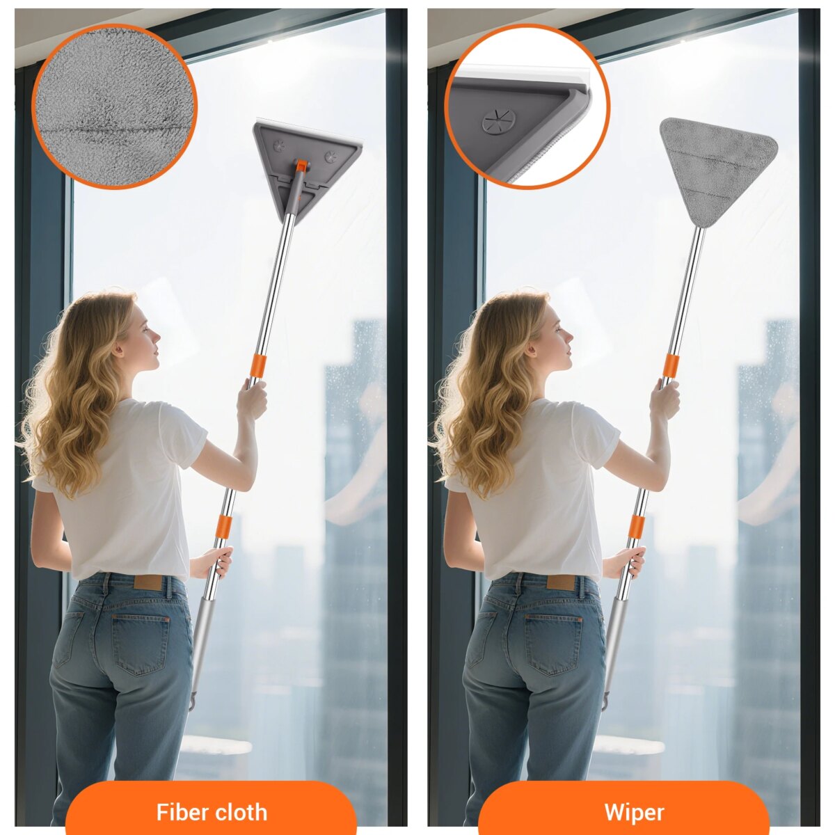 Triangle Mop 360° Rotatable Extendable Adjustable 206.5 Cm Cleaning Mop For Tub Tile Floor Wall Cleaning Mop Deep Cleaning: 3 - 5 Days Free Delivery Only UK Mop - Image 3
