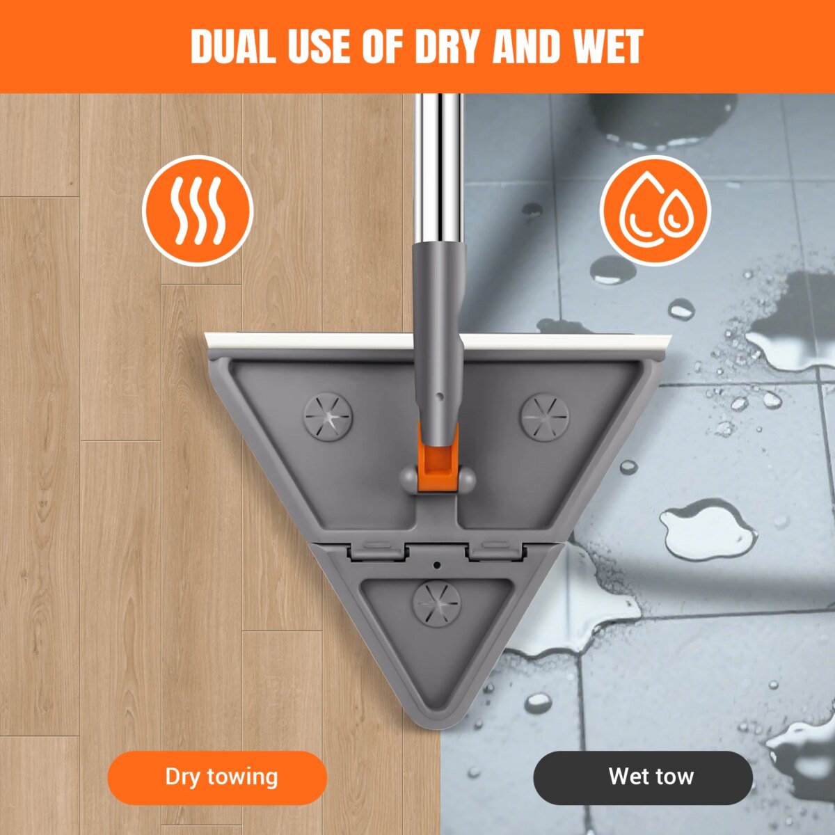 Triangle Mop 360° Rotatable Extendable Adjustable 206.5 Cm Cleaning Mop For Tub Tile Floor Wall Cleaning Mop Deep Cleaning: 3 - 5 Days Free Delivery Only UK Mop - Image 5