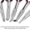 5PCS 11" Extra Long Nose Pliers Straight 45 & 90 Degrees Bent Tip Hand Tool Set: 3 - 5 Days Free Delivery Only UK