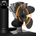 4 Blade Stove Heat Powered Wood Log Burner Top Fire Burning Fan Eco Friendly: 3 - 5 Days Free Delivery Only UK - Image 2