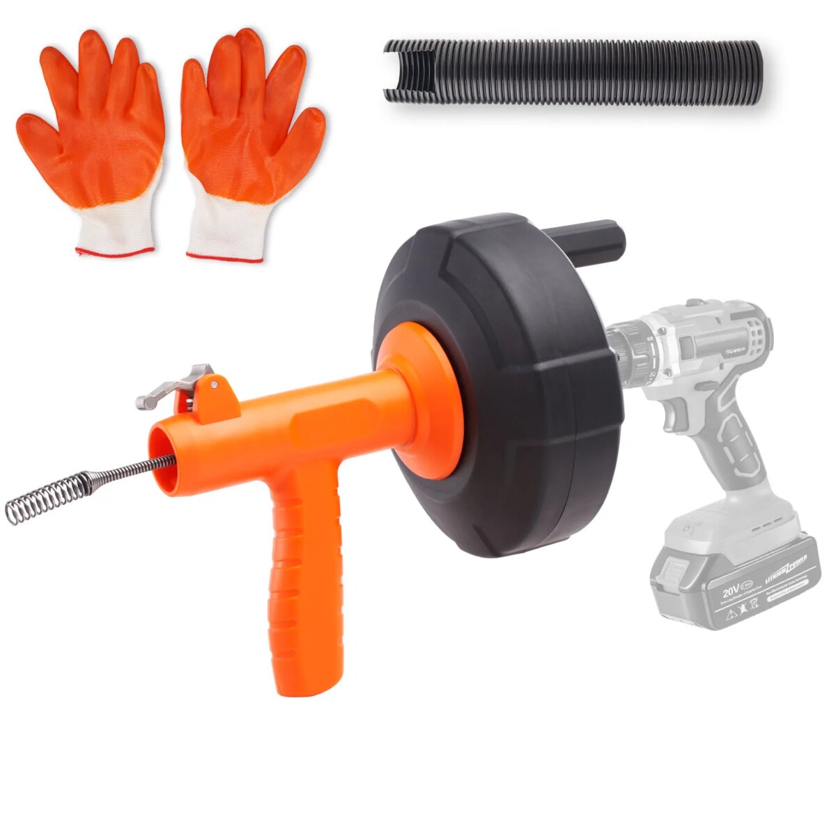 SucceBuy Drain Cleaner Machine 25FT Automatic Tube Cleaner Blockage Unblocker Toilet Sewer Dredge Machine for Kitchen Bat: 3 - 5 Days Free Delivery Only UKhroom - Image 1