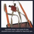 Chef Apron for Men Women Waterproof PU Leather Apron with Pockets Cross-Back Straps for Kitchen BBQ Cooking Barber Barista Apron - Image 6