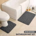 Bathroom Mat Set, Pebble Embossed Decorative Bathtub Mat, Comfortable Quick Dry U-Shaped Toilet Mat, Quick-Dry Non-Slip Mat: 3 - 5 Days Free Delivery Only UK - Image 4