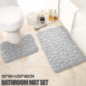 Bathroom Mat Set, Pebble Embossed Decorative Bathtub Mat, Comfortable Quick Dry U-Shaped Toilet Mat, Quick-Dry Non-Slip Mat: 3 - 5 Days Free Delivery Only UK - Image 5