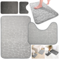 Bathroom Mat Set, Pebble Embossed Decorative Bathtub Mat, Comfortable Quick Dry U-Shaped Toilet Mat, Quick-Dry Non-Slip Mat: 3 - 5 Days Free Delivery Only UK - Image 3
