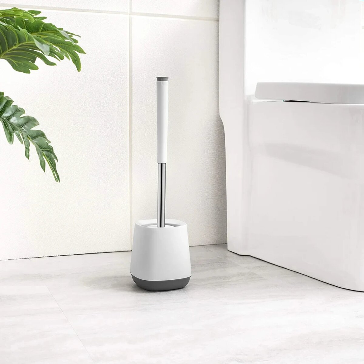 Nicoman Squircle White Toilet Brush & Holder With Silicone Head: 3 - 5 Days Free Delivery Only UK - Image 1
