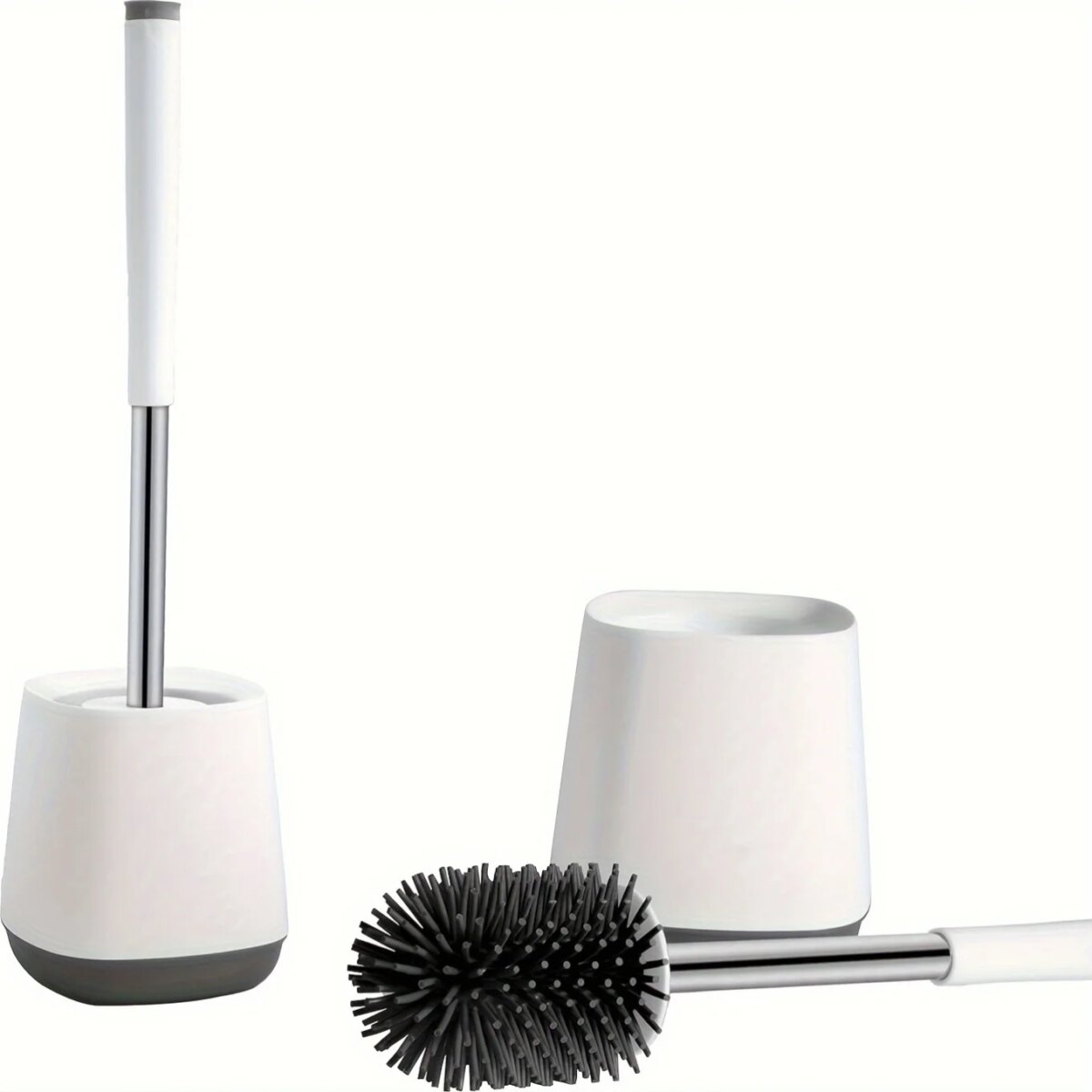 Nicoman Squircle White Toilet Brush & Holder With Silicone Head: 3 - 5 Days Free Delivery Only UK - Image 2