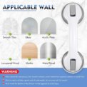 1Pcs Grab Bars Shower Handle Bathroom Grab Bar 30CM Suction Shower Bar Safety Bars for Bathtubs Senior Shower Chair Fixture: 3 - 5 Days Free Delivery Only UK - Image 3