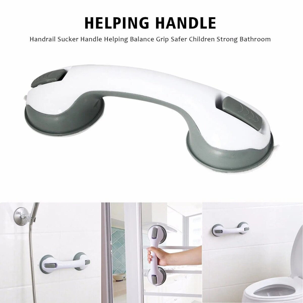 2Pcs Bathroom Suction Cup Handrail Grip Shower Tub Grab Bar Anti Slip Handle Rail Aid For Kid Elderly Safety Bath Shower Toilet: 3 - 5 Days Free Delivery Only UK - Image 2
