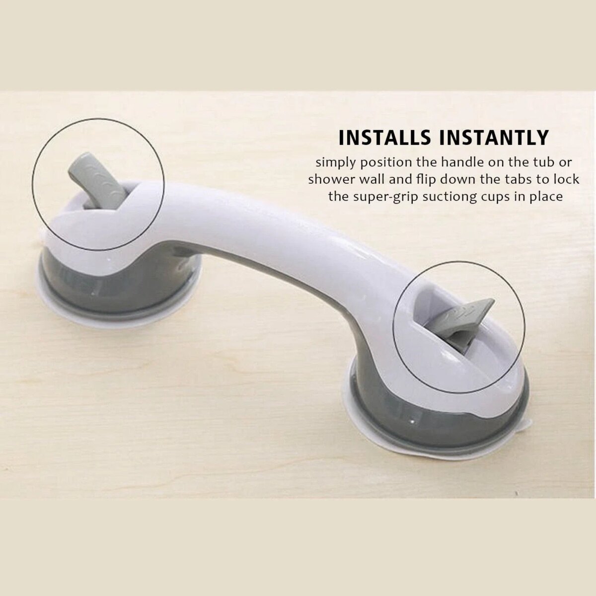2Pcs Bathroom Suction Cup Handrail Grip Shower Tub Grab Bar Anti Slip Handle Rail Aid For Kid Elderly Safety Bath Shower Toilet: 3 - 5 Days Free Delivery Only UK - Image 4
