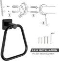 Stylish Wall Mounted Towel Ring - Stainless Steel Hand Towel Holder for Bathroom & Lavatory - Sleek Matte Black Finish: 3 - 5 Days Free Delivery Only UK - Image 6