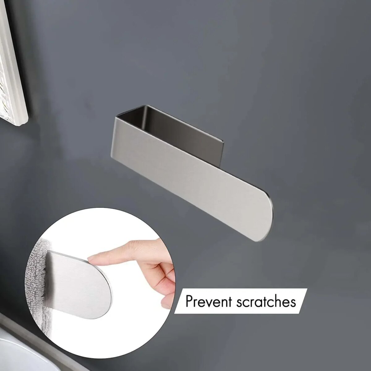 9/14Inch Self Adhesive Bathroom Towel Holder 304 Stainless Steel Towel Racks for Bathrooms Wall Silver No Drilling Towel Holder: 3 - 5 Days Free Delivery Only UK - Image 3