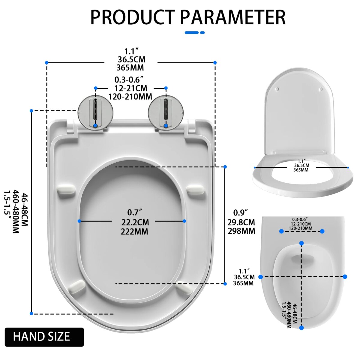 D-Shaped Toilet Seat Slow Close Quiet Lid Practical Handy Thickened Durable for Both Adults Children Safety Bathroom Accessories: 3 - 5 Days Free Delivery Only UK - Image 2