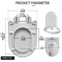 D-Shaped Toilet Seat Slow Close Quiet Lid Practical Handy Thickened Durable for Both Adults Children Safety Bathroom Accessories: 3 - 5 Days Free Delivery Only UK - Image 2