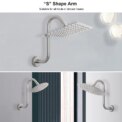 S Shaped Shower Arm Standard High Rise Shower Head Extension Pipe Shower Arm Extender Wall Mounted Bathroom Accessories: 3 - 5 Days Free Delivery Only UK - Image 3