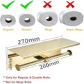 Wall Mounted 304 Stainless Steel Toilet Roll Paper Holder with Shelf, Double Roll Tissue Paper Holder: 3 - 5 Days Free Delivery Only UK - Image 6