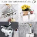 Wall Mounted 304 Stainless Steel Toilet Roll Paper Holder with Shelf, Double Roll Tissue Paper Holder: 3 - 5 Days Free Delivery Only UK - Image 3