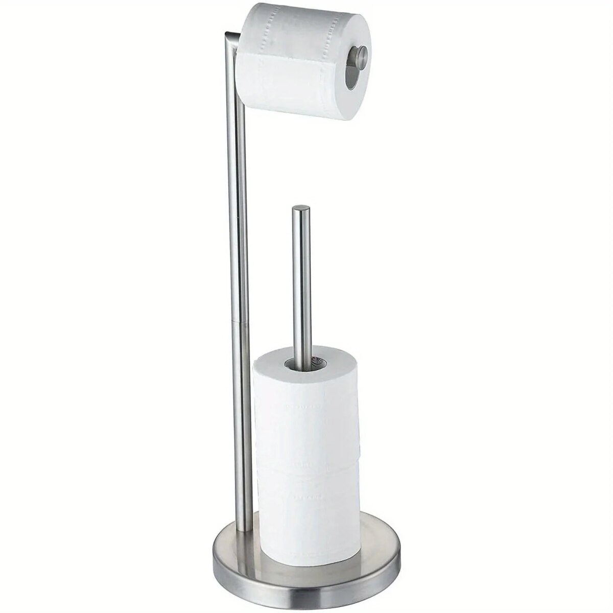 Free Standing Toilet Roll Holder with Heavy Base Stainless Steel Toilet Paper Holder Silver: 3 - 5 Days Free Delivery Only UK - Image 1
