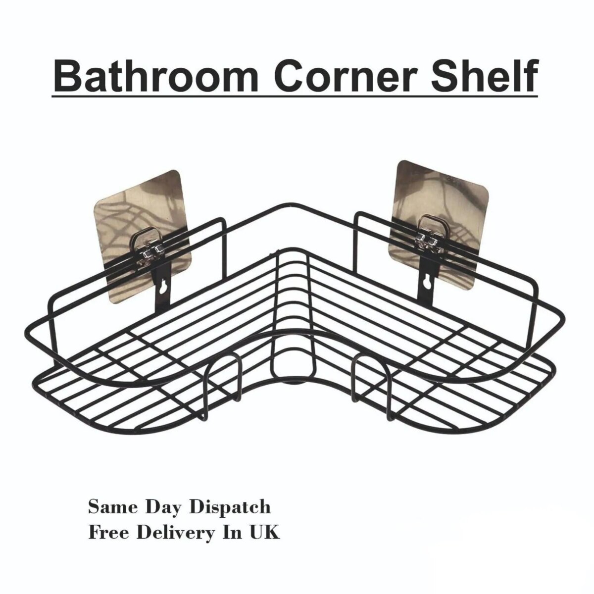 2PCS Bathroom Triangular Shower Caddy Shelf Corner Bath Storage Holder Rack Organizer: 3 - 5 Days Free Delivery Only UK - Image 2