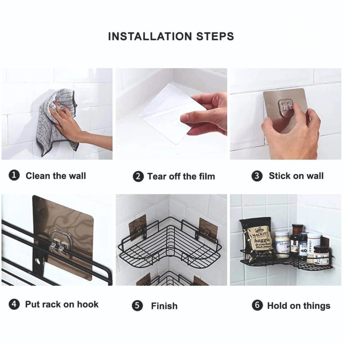 2PCS Bathroom Triangular Shower Caddy Shelf Corner Bath Storage Holder Rack Organizer: 3 - 5 Days Free Delivery Only UK - Image 5