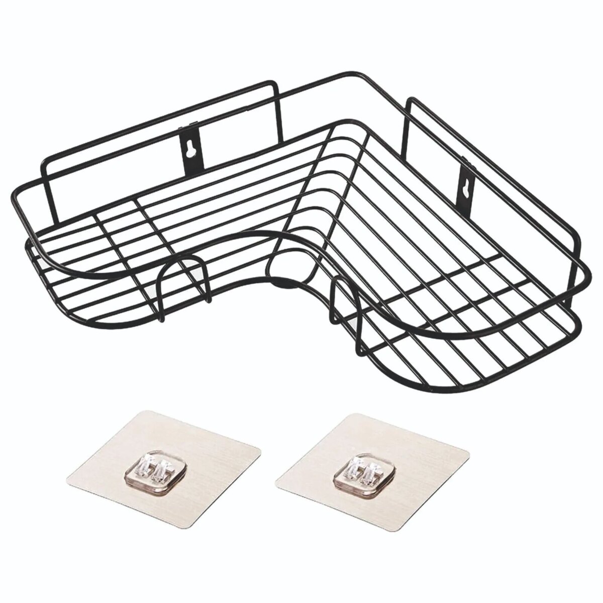 2PCS Bathroom Triangular Shower Caddy Shelf Corner Bath Storage Holder Rack Organizer: 3 - 5 Days Free Delivery Only UK - Image 1