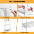 DayPlus 4-Tier Storage Rack Trolley Cart Slide-out Rolling Utility Cart Mobile Shelving Organizer for Kitchen, Bathroom, Bedroom: 3 - 5 Days Free Delivery Only UK - Image 4