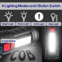1/2pcs High Strong Power Led Flashlights Tactical Torch with Display Light USB Charging Camping Fishing Emergency Zoom Lantern: 3 - 5 Days Free Delivery Only UK - Image 6