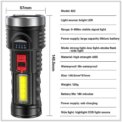 1/2pcs High Strong Power Led Flashlights Tactical Torch with Display Light USB Charging Camping Fishing Emergency Zoom Lantern: 3 - 5 Days Free Delivery Only UK - Image 2