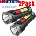 1/2pcs High Strong Power Led Flashlights Tactical Torch with Display Light USB Charging Camping Fishing Emergency Zoom Lantern: 3 - 5 Days Free Delivery Only UK