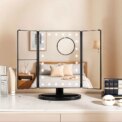 Modishion tri-fold makeup mirror, dimmable touch dressing table mirror, magnifying desktop mirror, light-filling mirror: 3 - 5 Days Free Delivery Only UK