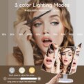 Modishion tri-fold makeup mirror, dimmable touch dressing table mirror, magnifying desktop mirror, light-filling mirror: 3 - 5 Days Free Delivery Only UK - Image 2
