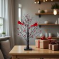 Red Bird Tree Light LED Cardinal Little Red Bird Table Decoration for Tabletop Centerpiece Xmas Indoor Home Décor: 3 - 5 Days Free Delivery Only UK - Image 3