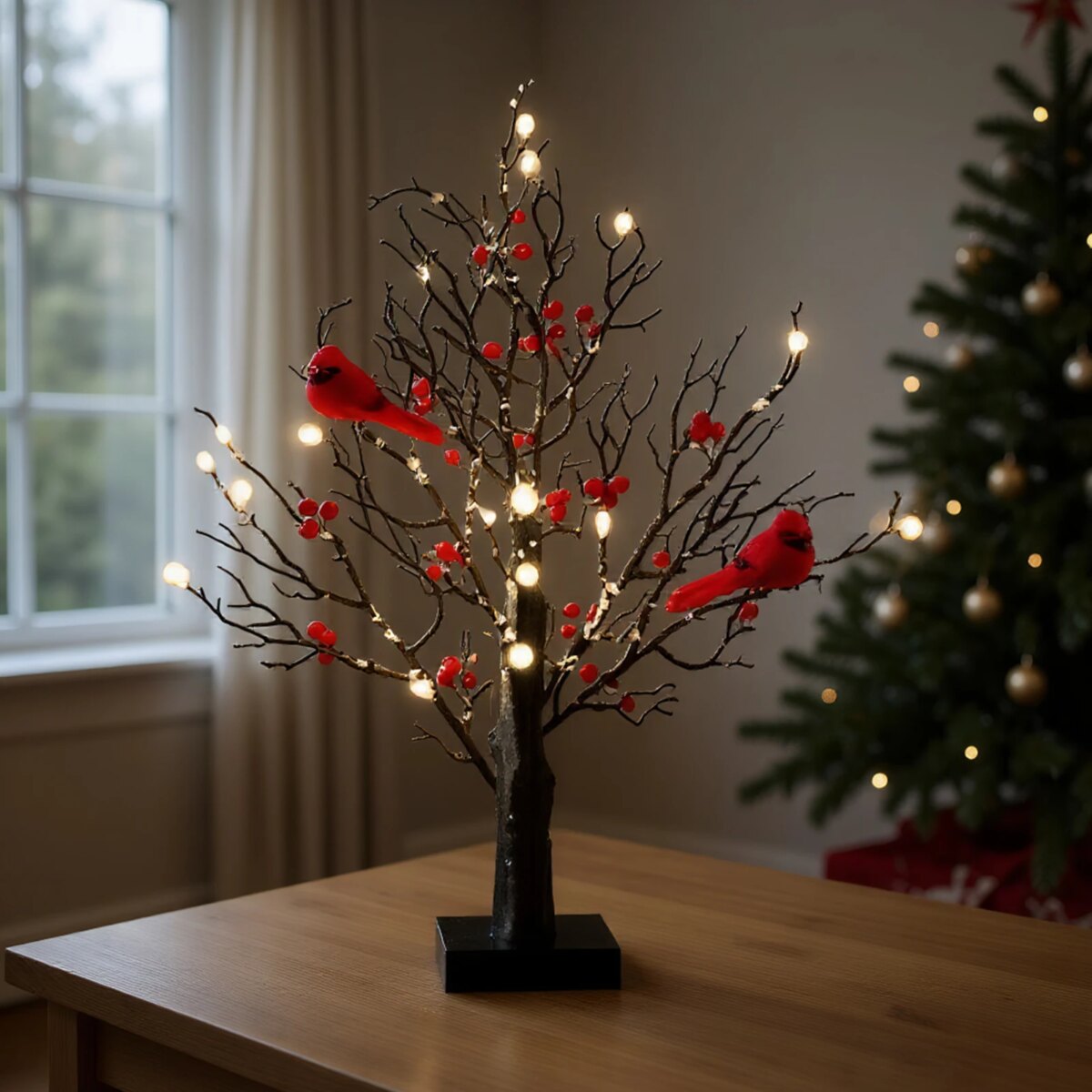 Red Bird Tree Light LED Cardinal Little Red Bird Table Decoration for Tabletop Centerpiece Xmas Indoor Home Décor: 3 - 5 Days Free Delivery Only UK - Image 4