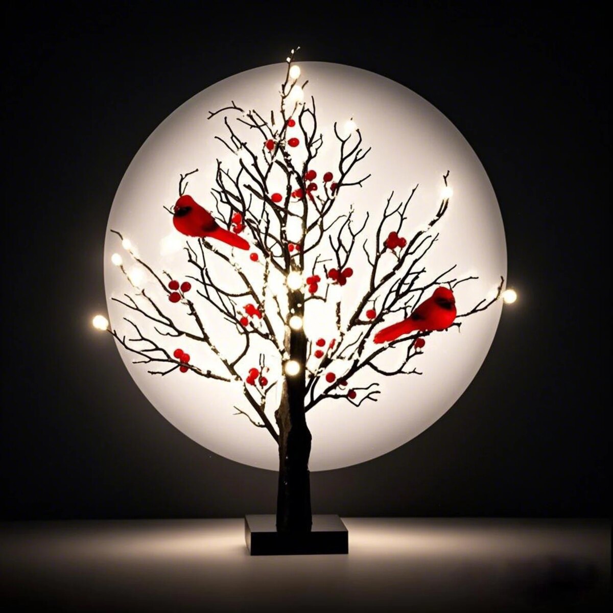 Red Bird Tree Light LED Cardinal Little Red Bird Table Decoration for Tabletop Centerpiece Xmas Indoor Home Décor: 3 - 5 Days Free Delivery Only UK - Image 1