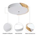 Wood Round 24W Indoor M Size Ceiling Light 6000K (Cool White),Modern Ceiling Lamp for Bedroom,Kitchen,Dining : 3 - 5 Days Free Delivery Only UK - Image 2