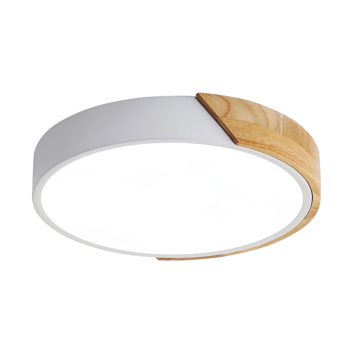 Wood Round 24W Indoor M Size Ceiling Light 6000K (Cool White),Modern Ceiling Lamp for Bedroom,Kitchen,Dining : 3 - 5 Days Free Delivery Only UK - Image 1