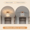 Crystal Ceiling Light, Gold, Medium size Fixture Chrome Flush Mount Ceiling Lighting Fixture for Hallway E27 Bulb Socket (Bulb Not Included): 3 - 5 Days Free Delivery Only UK - Image 3