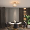 Crystal Ceiling Light, Gold, Medium size Fixture Chrome Flush Mount Ceiling Lighting Fixture for Hallway E27 Bulb Socket (Bulb Not Included): 3 - 5 Days Free Delivery Only UK - Image 5