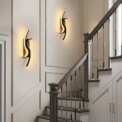LED Wall Applique, Black Interior Wall Lamp, Warm White Light 3000K Modern Curve for Bedroom, Living Room, Corridor, 3000K: 3 - 5 Days Free Delivery Only UK - Image 5