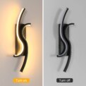 LED Wall Applique, Black Interior Wall Lamp, Warm White Light 3000K Modern Curve for Bedroom, Living Room, Corridor, 3000K: 3 - 5 Days Free Delivery Only UK - Image 3