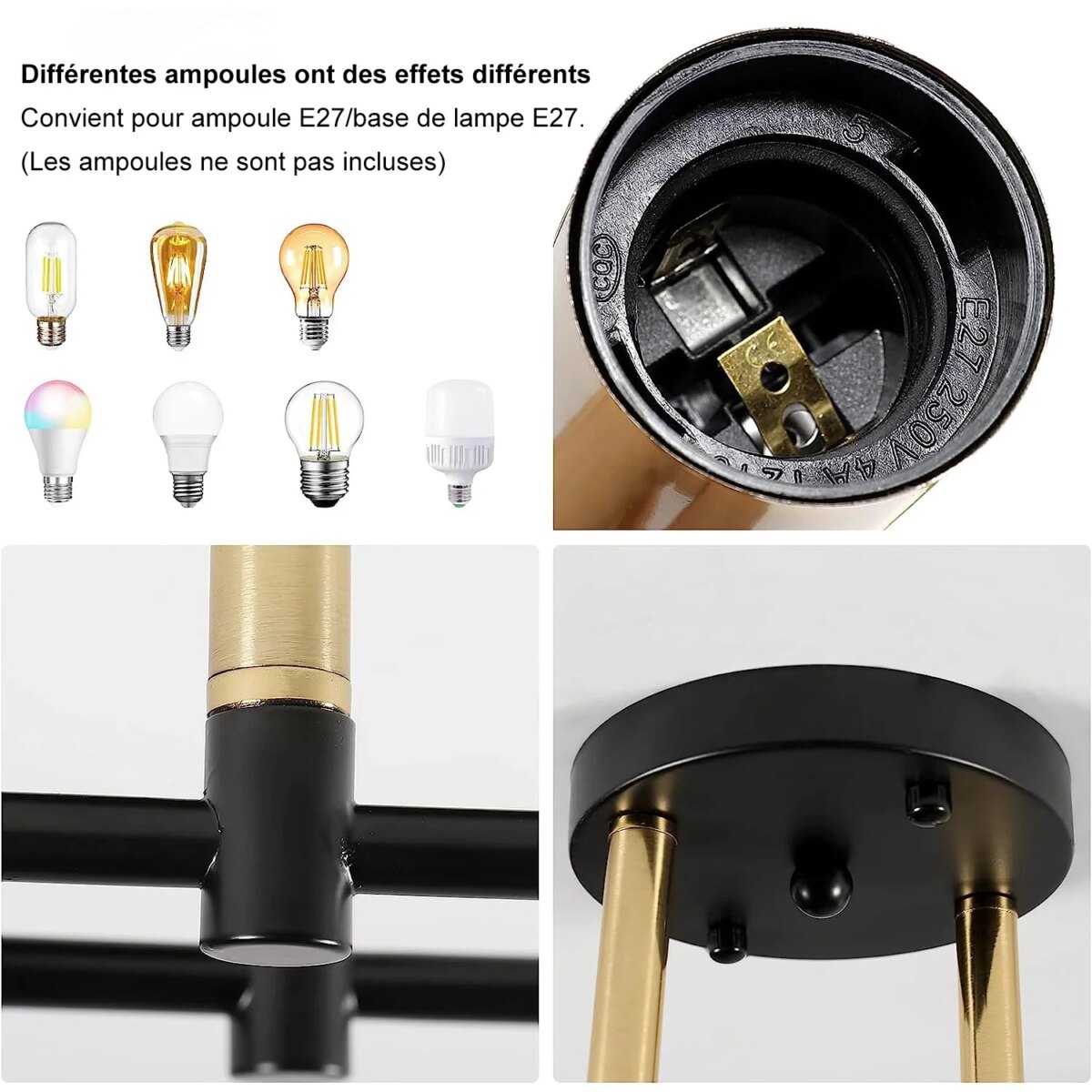Double headed iron ceiling light, VintageCeiling Lamp For Living Room Bedroom Dining Room Office, E27 Base without light source: 3 - 5 Days Free Delivery Only UK - Image 3