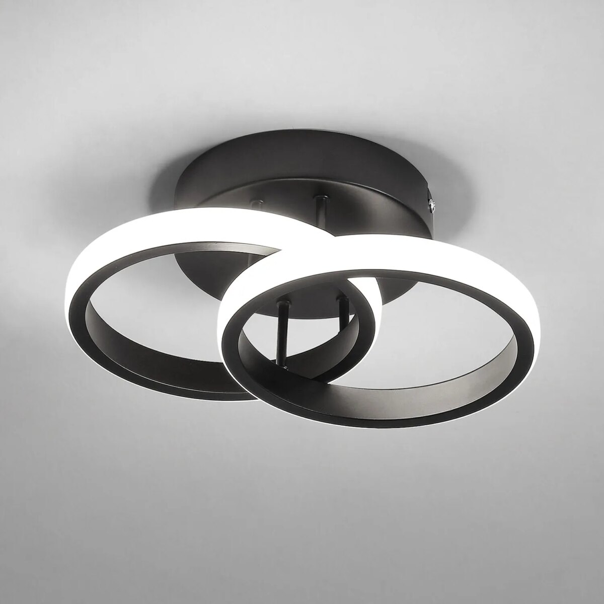 Small LED Ceiling Lights,19W 1710LM Bedroom Ceiling Lamp, Medium Size 6000K Cool White LED Ceiling Light with Double Ring: 3 - 5 Days Free Delivery Only UK - Image 1