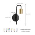 2 Pack Wall Lights,Retro Wall Lamp with E27 Black Gold Metal Bedroom Lamps for Living Room Hallway（Bulb not included）: 3 - 5 Days Free Delivery Only UK - Image 2