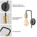 2 Pack Wall Lights,Retro Wall Lamp with E27 Black Gold Metal Bedroom Lamps for Living Room Hallway（Bulb not included）: 3 - 5 Days Free Delivery Only UK - Image 5