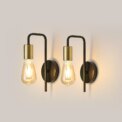 2 Pack Wall Lights,Retro Wall Lamp with E27 Black Gold Metal Bedroom Lamps for Living Room Hallway（Bulb not included）: 3 - 5 Days Free Delivery Only UK